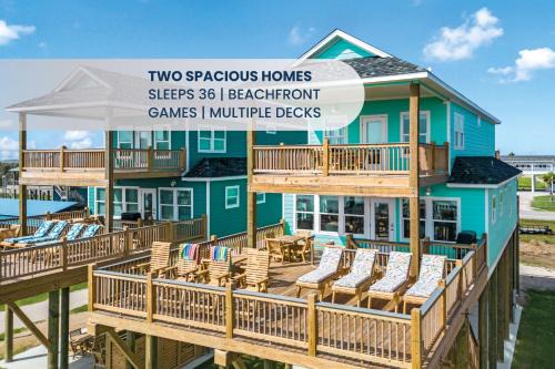 Port Bolivar House | Beachfront 10BR Escape | 2 Homes, Decks & Game Room