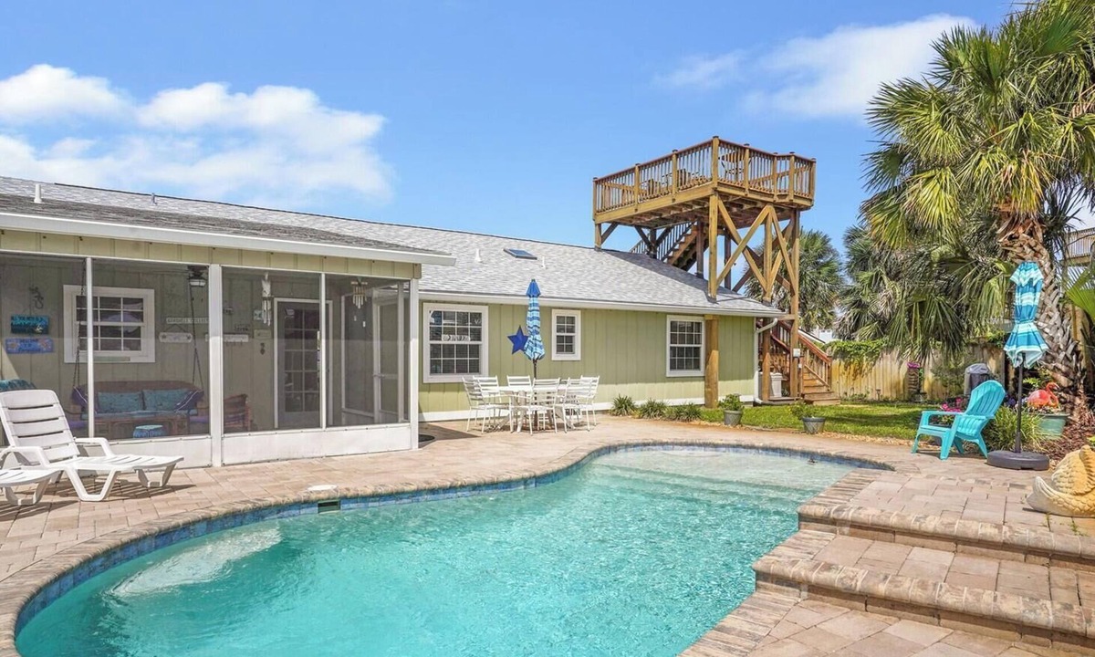 Butler Beach House | Decked Out: Cozy 3 bedroom beach house with Private Pool, screen porch and