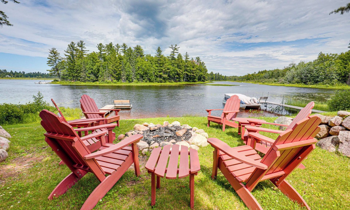 Mercer Cabin | Dock, Fire Pit: Historic Lakefront Cabin in Mercer