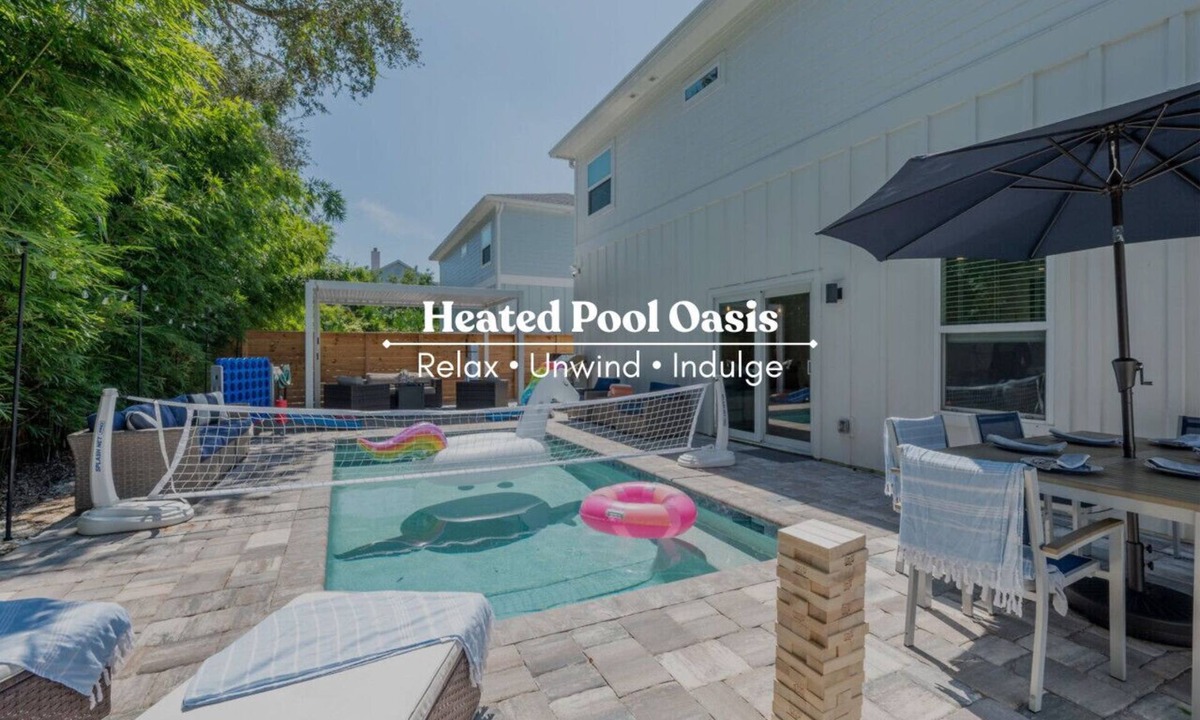Butler Beach House | Heated Pool Oasis Arcade + Games Walk to Beach