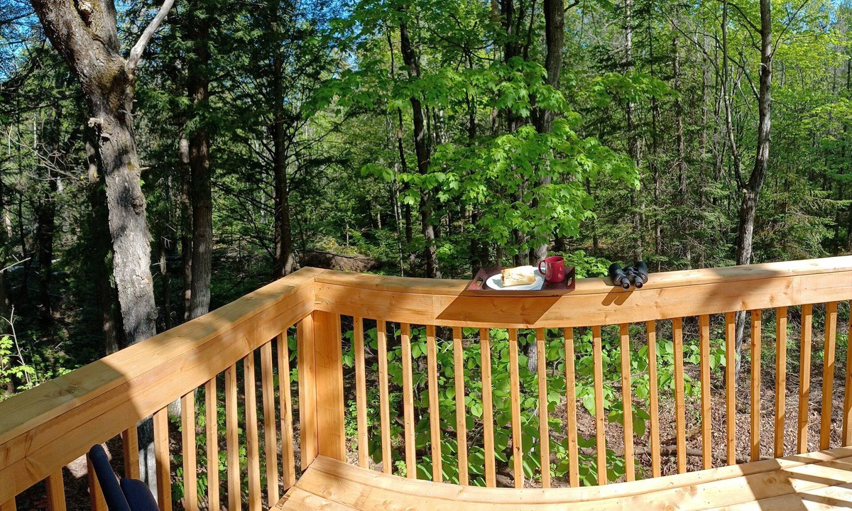 Montpellier House | Le petit cottage du grand boisé - with wood-fired outdoor spa.