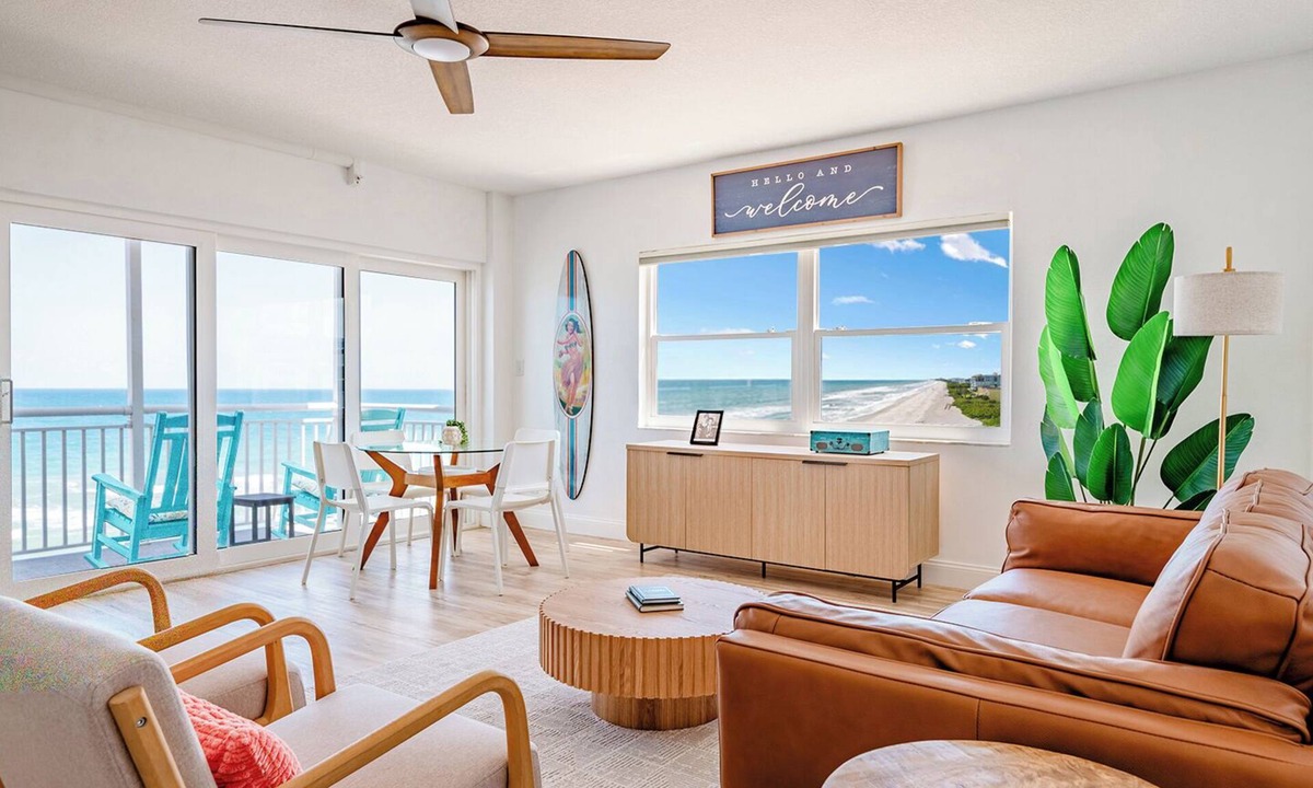 Satellite Beach Condo | Penthouse Oceanfront Retreat – Ocean View in Every Room + Private Beach Access
