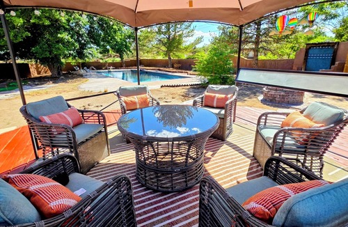 Corrales Villa | 3BR 2.5Bath Villa in Corrales/Rio Rancho NM central AC/heat,LG pool,free parking