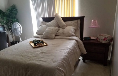 Deltona Lakes Bed & Breakfast | Beautiful Suite 2 Twin Beds over looking the swing pool