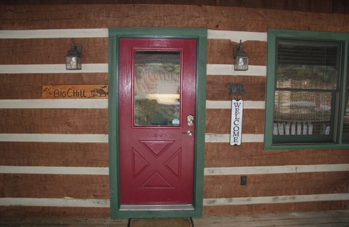 Seven Devils Cabin | Book your Fall Getaway! Firepit. Pond view. Wood burning fireplace.