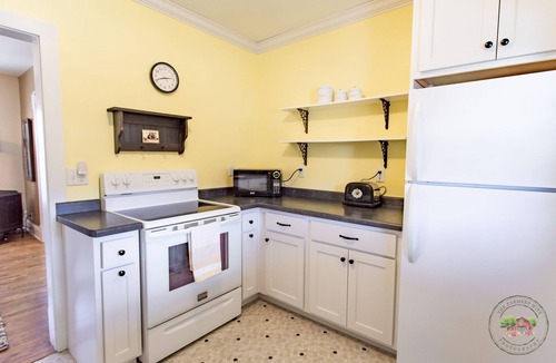 New Glarus Apartment | Charming Downtown Two Bedroom w/Fireplace