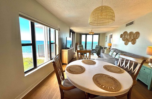 Fort Pierce Shores Condo | Direct oceanfront, corner balcony - amazing views ocean to river! On the beach!