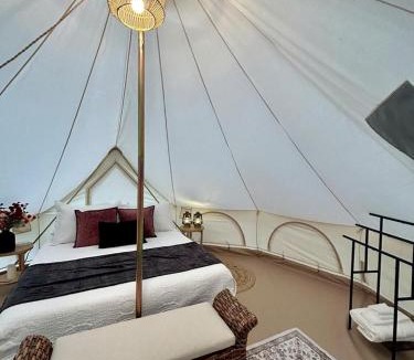 Gentry Other | Enchanting Mountain Glamping Tents with Elevated Decks and Fire Pit Near Gentry, AR
