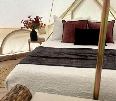 Gentry Other | Enchanting Mountain Glamping Tents with Elevated Decks and Fire Pit Near Gentry, AR