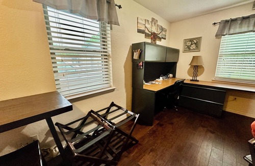 Keller Apartment | Fort Worth Spacious Studio | Office Desk Area | Shared Pool | Monthly Stays