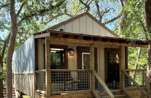 Sutherland Springs RV Rental | Fun Adventure Waterfront Cabin #16 in Marion, TX