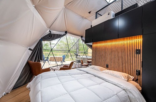 Bluewell Cabin | Geodesic Dome Retreat with Hot Tub & Fire Pit in Bluefield, West Virginia