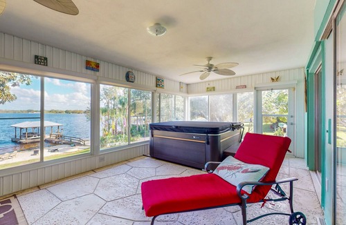Sebring House | Lakefront Home With Private Hot Tub, Central AC and Beach Access