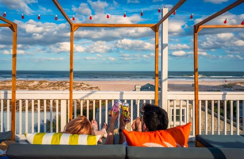 St. Augustine Beach House | Massive Beach House Theater Pool Roof Lounge
