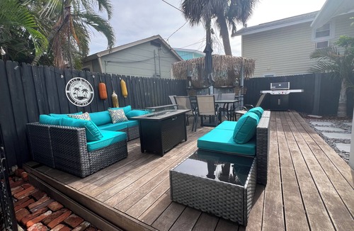 Sunset Beach House | Private Treasure Island Getaway Sleeps 6 Walk to Beach Includes Golf Cart