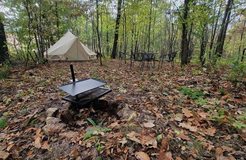 Elba RV Rental | Rustic and Remote Hike-in Glamping Bell Tent close to Whitewater State Park, Minnesota