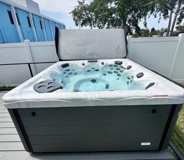 Cocoa Beach Villa | Salty Serenity Villa - New Luxe Escape with Hot Tub Spa & Rocket Views - Walk to Beach