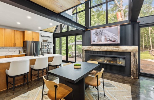 Blue Eye House | Secluded Modern Home on 9 Wooded Acres with Indoor Pickleball Court