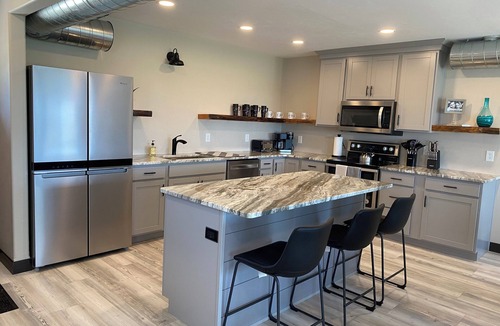 Dyckesville House | Spacious 3-Bed, 2-Bath Private Home Featuring a Private Marina, Kayaks and Gas fire pit