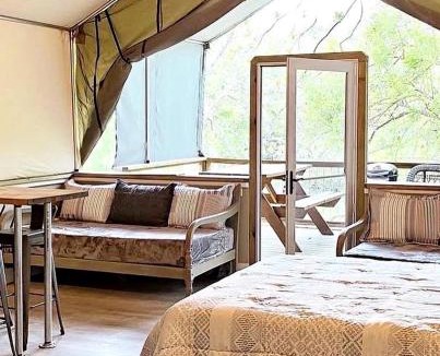 Sutherland Springs Other | Texas Waterside Escape: Glamping Holiday in a Tented Cabin with Shared Comforts