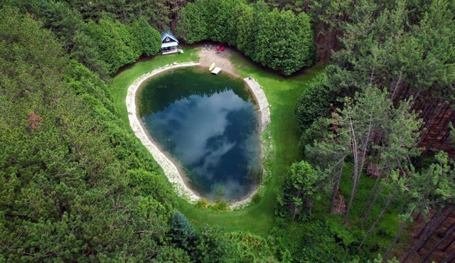 A spectacular cabin setting in the woods