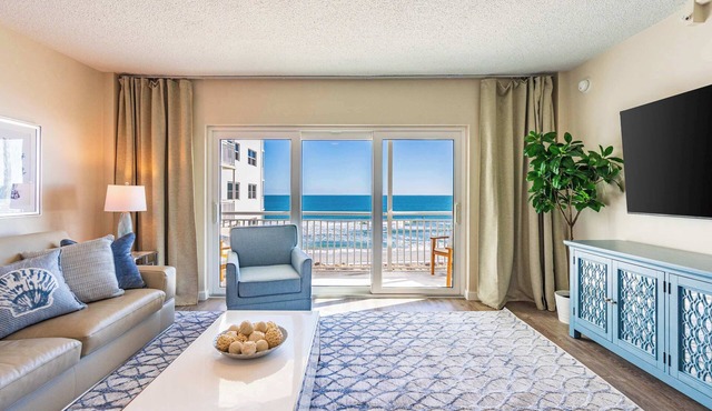 Bright 2-Bed Beach Condo w/Oceanfront Balcony