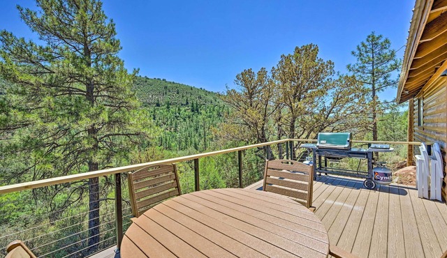 Deck & Mogollon Rim Views: Secluded Payson Cabin
