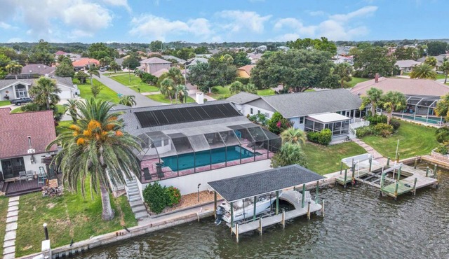 Huge Heated Saltwater Pool, Dock, Games & Waterfront Fun