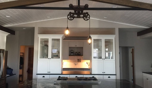 Industrial chic farmhouse.