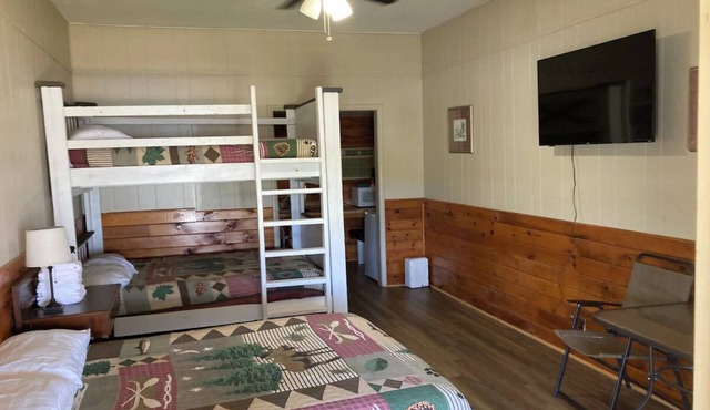 Lake front Cabin #11 with Porch - Cabin with kitchen, steps from Possum Kingdom Lake