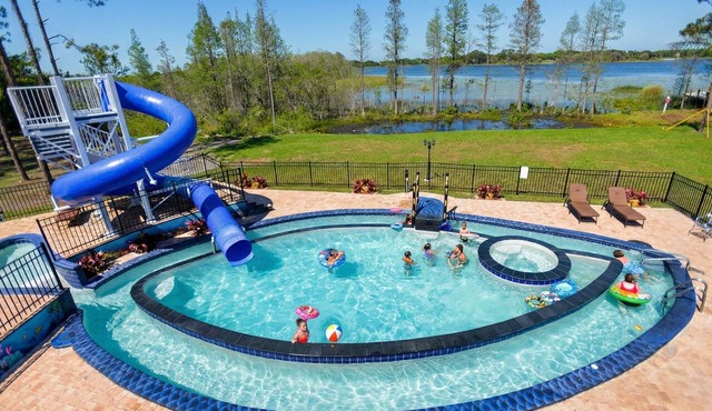 Lakefront Estate · Pool & Waterslide · Sleeps 45