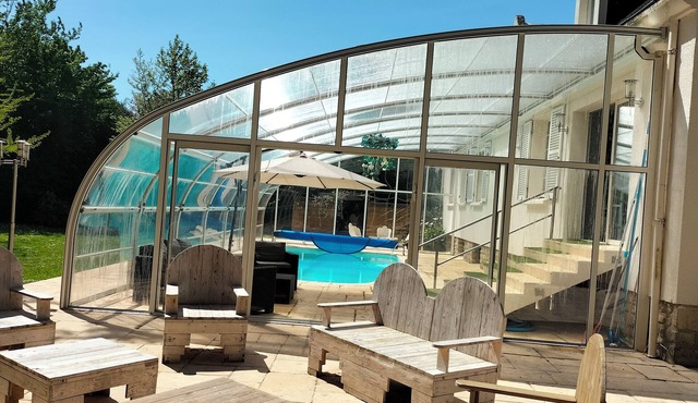 Large house in Normandy with heated swimming pool and games room.