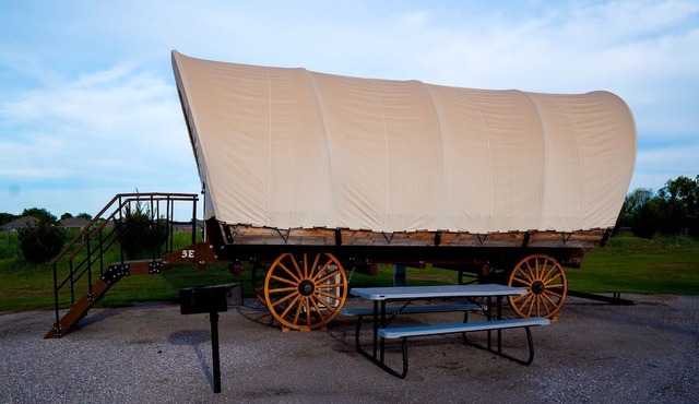 Lovely Conestoga-Style Covered Wagon for Glorious Glamping on Farm in Oklahoma