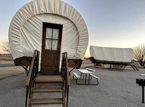 Lovely Conestoga-Style Covered Wagon for Glorious Glamping on Farm in Oklahoma