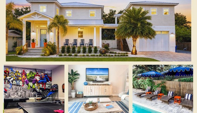Luxury Beach Home - Sauna Pool Spa Games Cart
