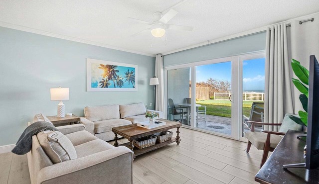 Oceanfront Ground-Floor Getaway with Pool & Beach Access ☀️