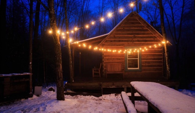 Off the Grid log Cabin in 100 Acres