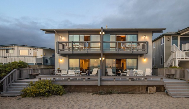 Spacious Oceanfront Coastal Duplex Steps to Sand, Dining & Stunning Water Views in Carpinteria