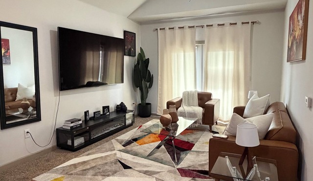Stylish 2BR/2BA OKC Apartment with Modern Decor, AC, Gym ,Pool & Plush Bedding
